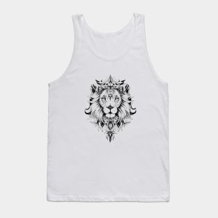 Lion Wild Animal Nature Illustration Art Tattoo Tank Top